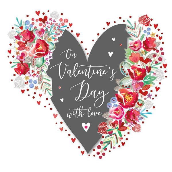 Valentine Card - On Valentine's Day Rose Heart from Talking Pictures, Valentine's Day Cards in France, Cartes de voeux Saint Valentin, English cards in France