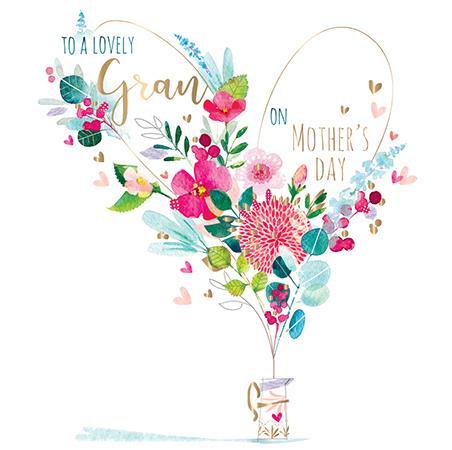 Mother's Day Card - Gran - Floral Jug from Ling Design,  Mother's day cards in France, Cartes de voeux Fete des Meres, English cards in France